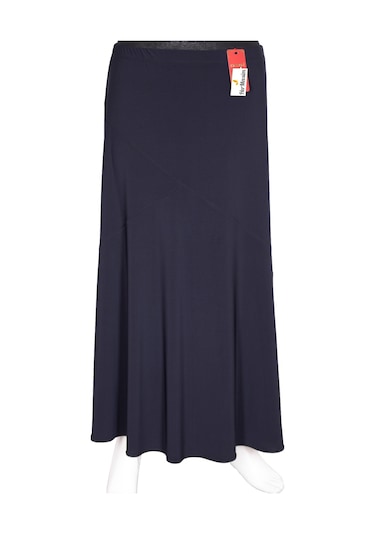 Hesna Kadın Bensu Büyük Beden Sandy Çapraz Astarsız Lacivert Etek Lacivert