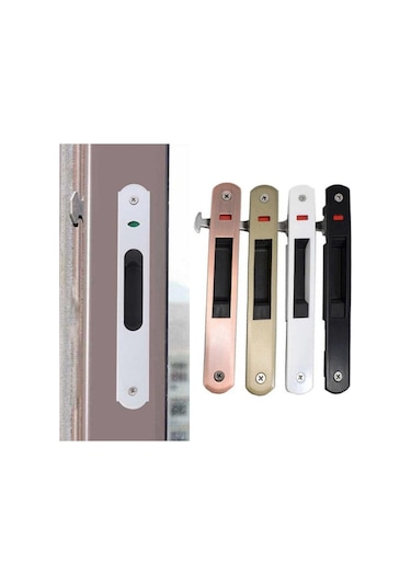 Dayanıklı Sürgülü Kapı Kilidi Kanca Çinko Alaşımlı Pencere Mandalı Dayanıklı Kapı Kolu Kilidi Sürgülü Pencere Color 2 Double Sided Lock