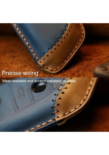 Tongxida Bmw Blade Uyumlu 3 Anahtar Deri Koruyucu Kahverengi