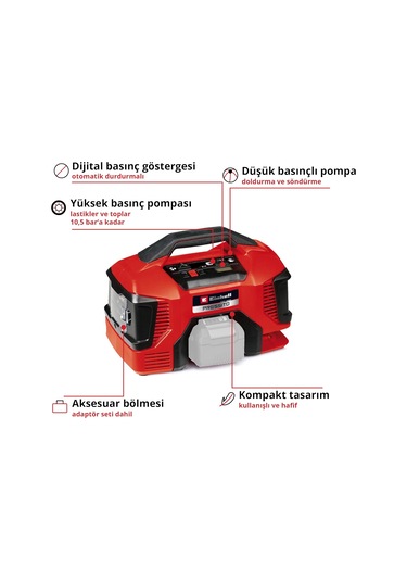 Einhell Pressito 18/21 Power X-change Akülü Hava Kompresörü 18 V