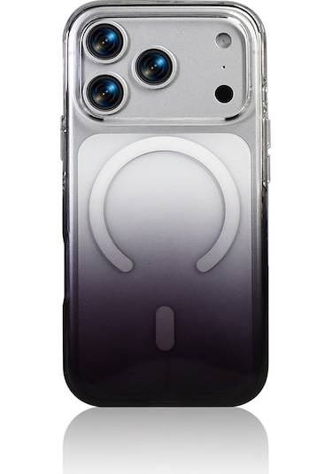 Apple Uyumlu iPhone 17 Pro Max Kılıf M-safe Şarj Özellikli Septik Silikon Kılıf Siyah