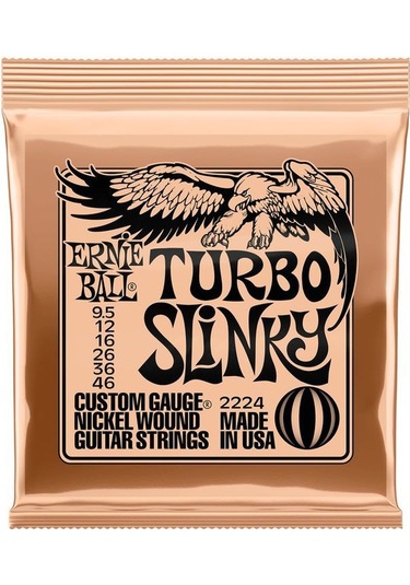 Ernie Ball P02224 - Turbo Slinky Nickel Wound 9.5-46 Elektro Gita