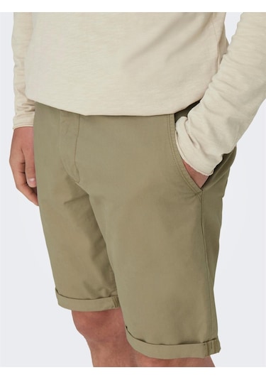 Only & Sons Onspeter Reg Twill 4481 Shorts Noos Erkek Şort-26440 - S Açık Kahverengi