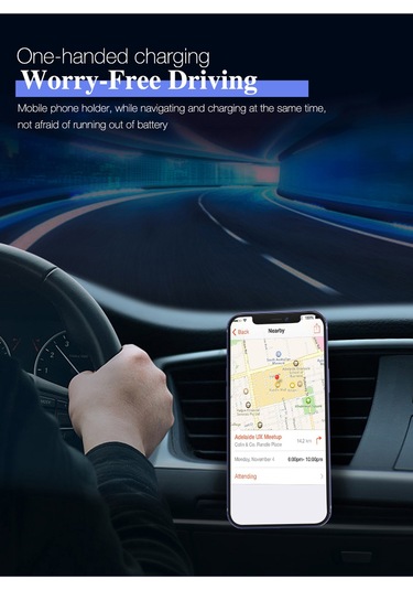 Hp-a07 15w Kablosuz Şarj Araba Telefon Tutucu Havalandırma