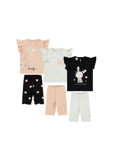Civil Baby Kız Bebek 3'lü Takım 6-18 Ay Renkli