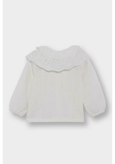 Defacto Büyük Yaka Twill Uzun Kollu Ekru Kız Bebek Gömlek F9519a5/er105 Ekru Defacto Büyük Yaka Twill Uzun Kollu Ekru Kız Bebek Gömlek F9519a5/er105 Ekru
