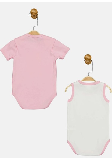 Minnie Mouse Lisanslı Pembe Kız Bebek 2'li Body Takım Mn17331 Pembe