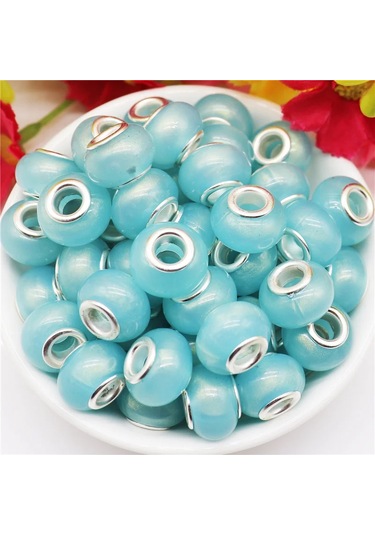 Irisdream 10 Adet Murano Reçine Rondelle Boncuk Bilezik Dıy Takı Yapımışampanya Şampanya