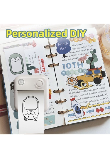 Teltree D3 Termal Etiket Yazıcı 200dpı - Bluetooth, Aı Portre, Multidil Uygulama, 1200mah Pil - Pembe Set: 15mm Etiket 5'li + Renkli Kağıt 3'lü + Kalem 12'li Siyah