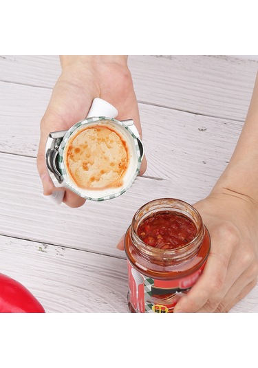 Yuntech01 Stainless Steel Ergonomik Kelepçe Dizaynlı Kapağı Açıcı, Kaydırma Engelledi, Ev Ve Mutfak Araçları Renkli Kutu Paketi Gümüş