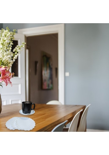 Kağıt Bardak Altlığı Cam Bardak Altlığı 90 Mm Yuvarlak 250 Adet Beyaz