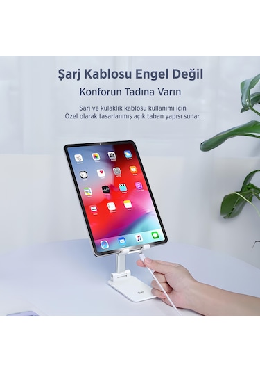 Juo Katlanabilir Masaüstü Telefon Standı Beyaz