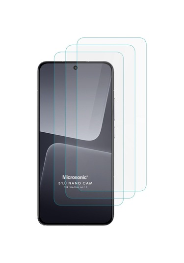 Microsonic Xiaomi Mi 13 Screen Protector Nano Glass Cam Ekran Koruyucu 3 Lü Paket