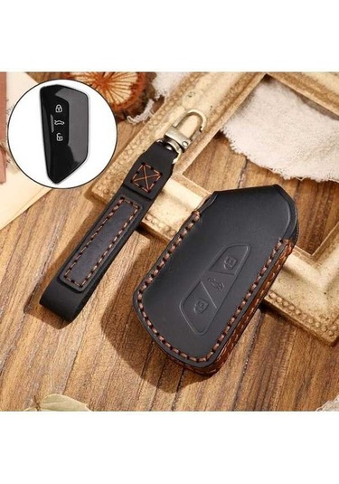 Novahub Hallmo Golf 8 Araba Sığır Derisi Anahtar Kılıfı Siyah