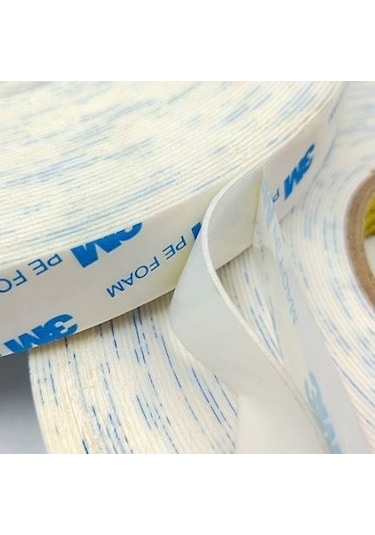 Güçlü Çift Taraflı Köpük Bant Beyaz - 15 mm Genişlik - 10 metre