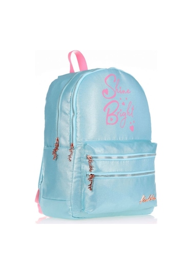 Kaukko Sparkle Turkuaz Okul Sırt Çantası - Simli Kumaş - Ortaokul Lise Günlük