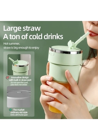 Fastbuy Sinuoshop Usb Şarjlı 350 Ml Beyaz Kablosuz Manuel Portatif Meyve Sıkacı Bpa Free Beyaz Beyaz