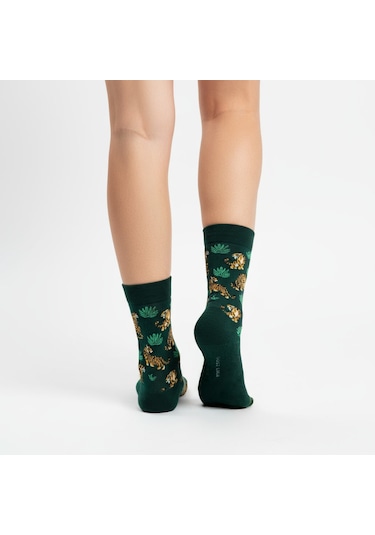 Gost Liria Tiger Socks Desenli Unisex Soket Çorap Yeşil