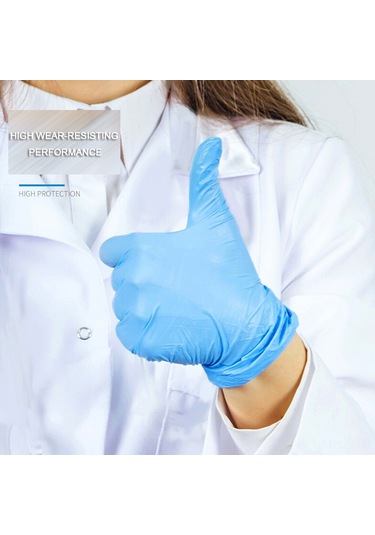 Aubyhe Intco M Beden Mavi Sentetik Pvc Eldivenler - 100 Adet Kutulu, Yemek İşleme, Ev Temizliği, Kozmetik Ve Tarımda Kullanım, Lateks Ve Dopsuz, Ultra Yumuşak Ve Dayanıklı