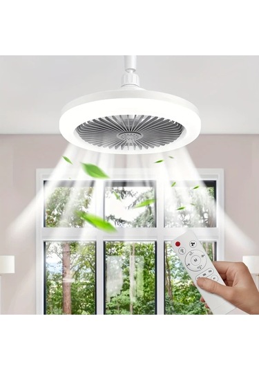 Dashanshop Xbate 2si 1 Arada Cok Fonksiyonlu Tavan Fani Isik Ve Renk Degistirme 25.4cm Beyaz Gri 50w