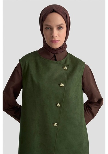 Armine Yelekli Süet Takım 25kd1506 Haki Haki