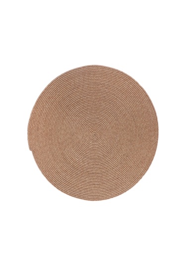 Klappe Jüt Hasır Oval Halı Bej