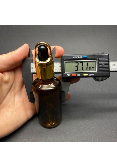 Amber Cam Damlalıklı Şişe  Sepet Model Metalik Kapak  50 ML