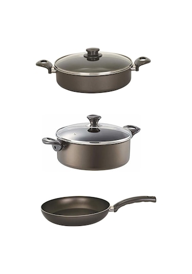 Mehtap Onyx Teflon 24 Cm Karnıyarık 24 Cm Tencere Ve 24 Cm Tava