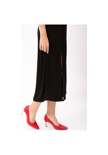 Tamer Tanca Kadın Vegan Kırmızı Stiletto Ayakkabı 911 225 Bn Ayk Y22 Kırmızı Cılt Kırmızı