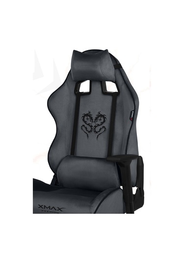 Rio Balerion Koyu Plaza Grisi Kadife Terletmez Kumaş Gaming Oyuncu Koltuğu-4 Gri