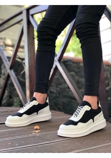 Ba0238 Boa Yüksek Taban Beyaz Siyah Bağcıklı Erkek Ayakkabı Çok Renkli