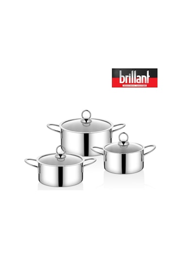 Çelik Tencere Set 6 Parça 12/14/16 Cm Isınmaz Kulp Algenip Gri