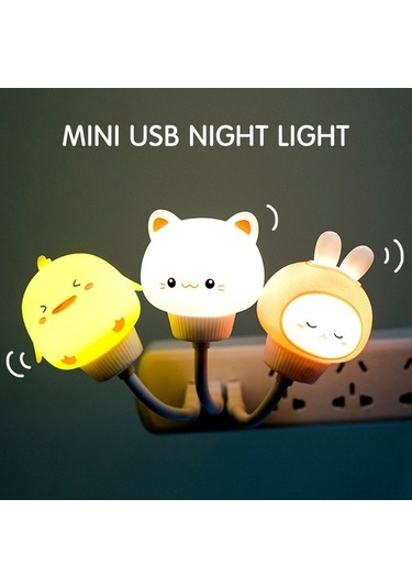 Pazly Esnek Mini Usb Led Gece Lambası - Beyaz Işık, Pratik Ve Şık Diğer