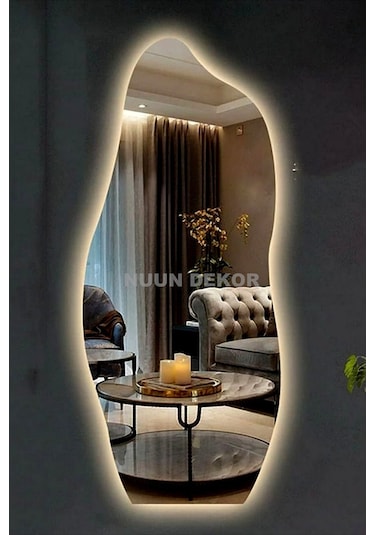 150x50 Led Işıklı Asimetrik Boy Aynası Gün Işığı