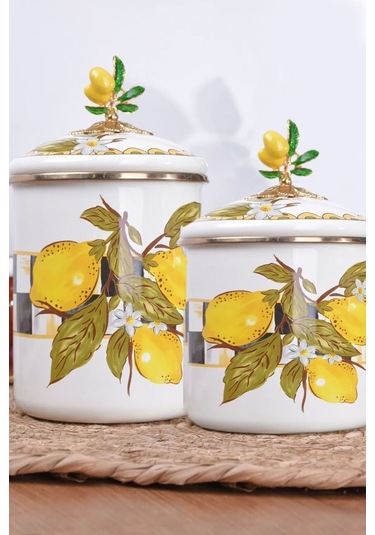 Lndset-9663-25 Miss Betty 2'li Emaye Kavanoz Seti 001