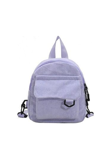 Ganzhoushop Sırt Sırt Seyahat Omuz Okul Moda Küçük Korduroy Kadın Hafif Günlük Çift Çantası Çantaları Çantaları Beige Basit Or Bej