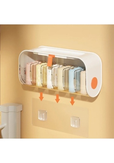 Wondernest Şeffaf Saklama Organizatörü Montajlı Çekmeceli Kutu Gardırop Duvar Düzenleyici Mavi