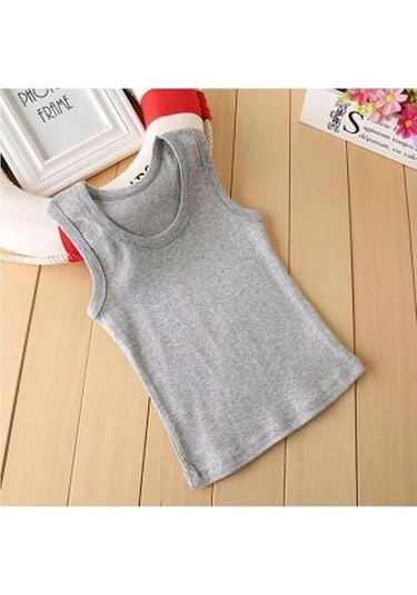 Tezzgelsin Erkek Çocuk Pamuklu Penye 6'lı Atlet Gri