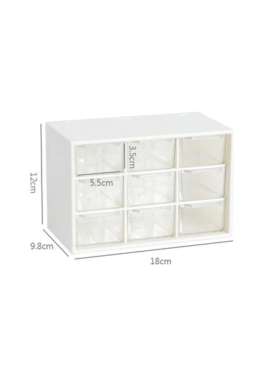 Plastik 9 Bölmeli Masaüstü Saklama Kutusu Takı Çekmecesi Kozmetik Saklama Küpeler Makyaj İnci Düzenleyici Boncuk Konteyner Kutuları Çöp Kutusu Pembe