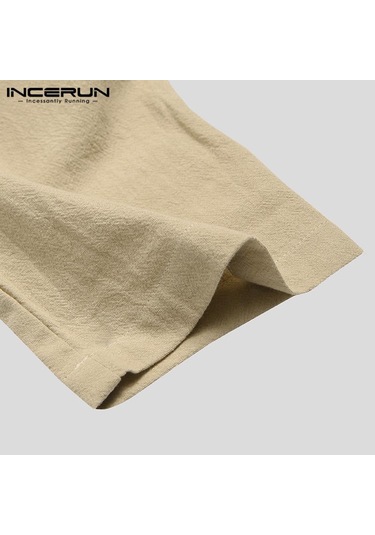 Incerun %100 Pamuk Erkek Uzun Kollu Bağcıklı Gömlek Vintage Düz Renk Rahat Gömlek Üstleri S-xxxxxl Açık Gri