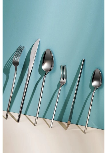 Karaca  Elegance Vibe Platin 12 Kişilik 84 Parça Çatal Kaşık Bıçak Takımı