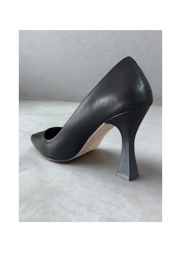 Cild Deri Siyah Stiletto Ayakkabı Siyah Cild