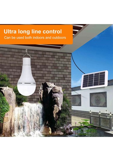 Güneş Enerjili Led Ampul Kapalı Dış Mekan Acil Ampul L6384-2
