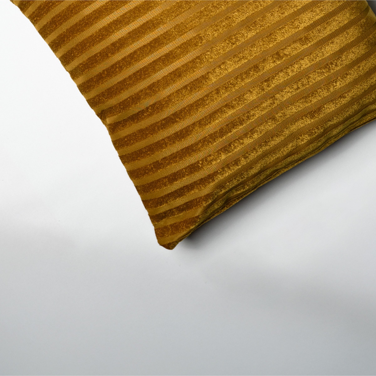 Sezyon Elya Çizgi Desenli 50 50 Hardal Kırlent Kılıfı Hardal