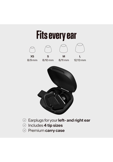 Tune Hifi Konser Kulak Tıkaçları, 19 Db Net Ses Koruması, Siyah