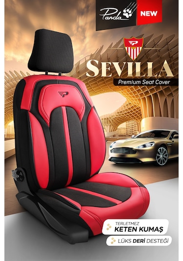 Panda Sevılla Serısı Keten Kumaş Oto Koltuk Kılıfı - Tam Set