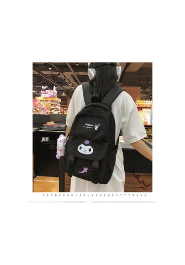 Goldenqian Kalınlaşmış Açık Eğlence Seyahat Sırt Çantası Kampüs Tarzı Basit Çift Sırt Çantası Yeni Yükseltilmiş Ilköğretim Okul Çantası R1kux3 Nude - Siyah