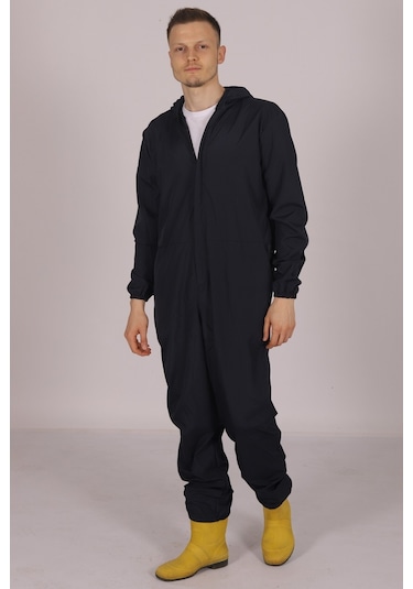 İşçi Tulumu  Yağmurluk Çiftçi Bahçıvan Kuaför Laboratuvar Sıvı Geçirmez Terletmez Kumaş Lacivert