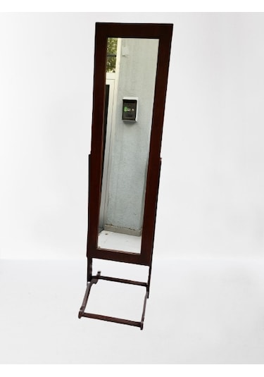 Boy Ayna Takı Dolap Model Ahşap Parlak Ceviz Boya Natüre Klasik A