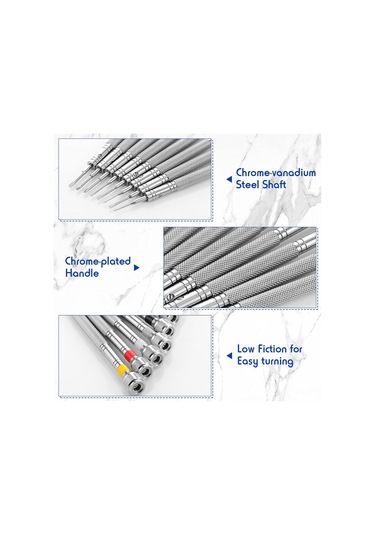 Leasetake Parça Hassas Tornavida, Kuyumcu Tornavida Seti, Saat Tamir Tornavida Seti 0.6-1.6 Mm, Mikro Tornavida